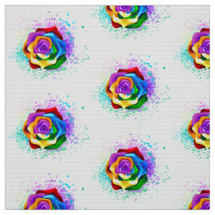 Rose des Regenbogens Stoff