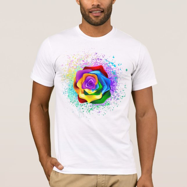 Rose des Regenbogens T-Shirt (Vorderseite)