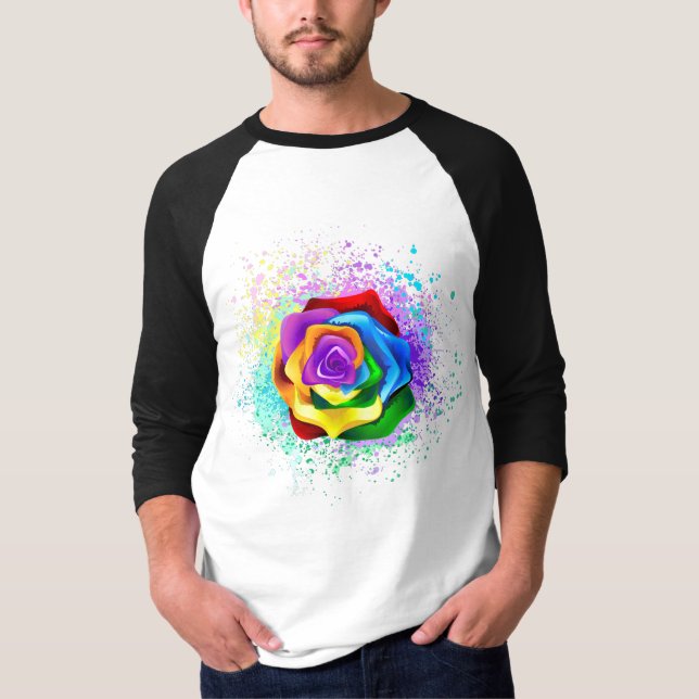 Rose des Regenbogens T-Shirt (Vorderseite)
