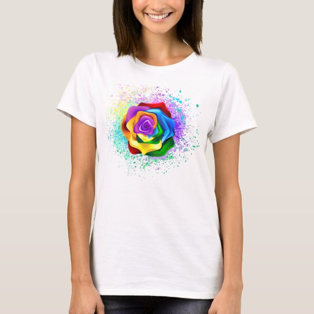 Rose des Regenbogens T-Shirt (Vorderseite)