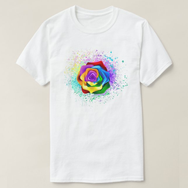 Rose des Regenbogens T-Shirt (Design vorne)