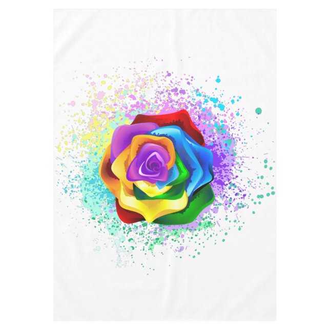 Rose des Regenbogens Tischdecke (Vorderseite)