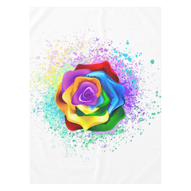 Rose des Regenbogens Tischdecke (Vorderseite)