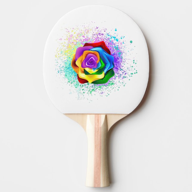 Rose des Regenbogens Tischtennis Schläger (Vorderseite)
