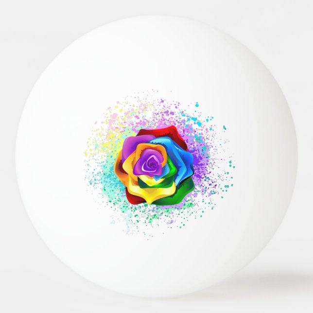 Rose des Regenbogens Tischtennisball (Vorderseite)
