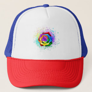 Rose des Regenbogens Truckerkappe