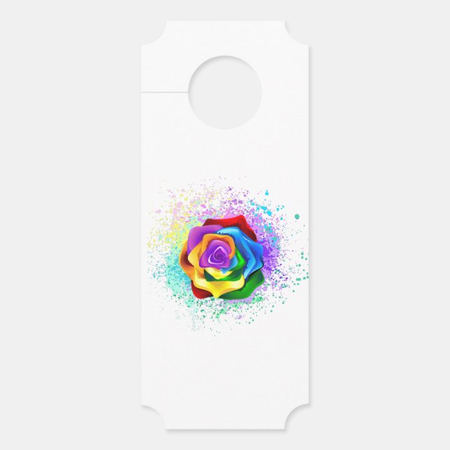 Rose des Regenbogens Türanhänger (Vorderseite)