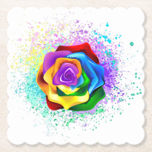Rose des Regenbogens Untersetzer