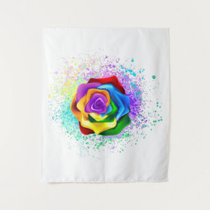 Rose des Regenbogens Wandteppich