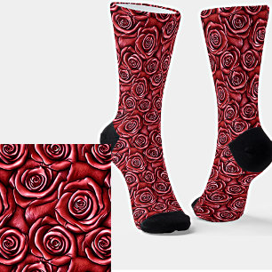 Rose des rosa Ledereffekts Socken