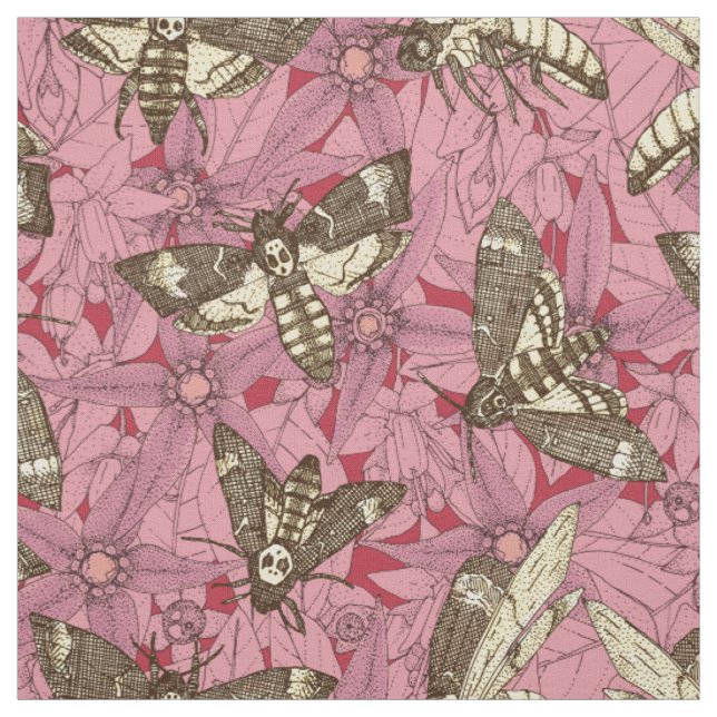 Rose des Totenkopfes Stoff (Muster)