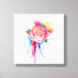 Rose des Tropfens in Aquarellfarbe Leinwanddruck