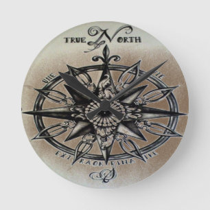 Rose des Wind-Design Runde Wanduhr