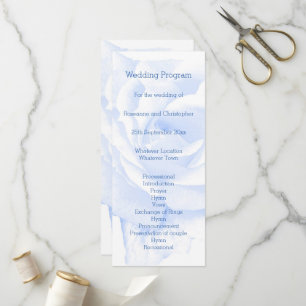 Rose Design Blau farbige Hochzeit Programm