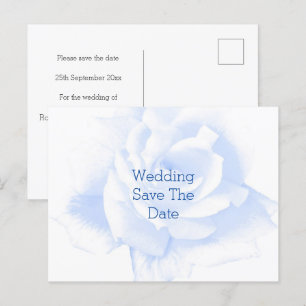 Rose Design Blau gefärbte Hochzeit speichern das D Ankündigungspostkarte