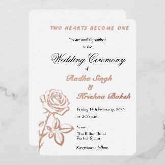 Rose Design Classic Wedding Folieneinladung