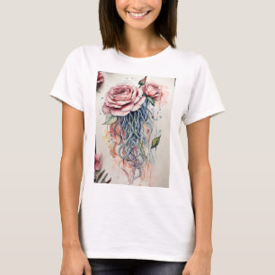Rose Design Frauen T - Shirt