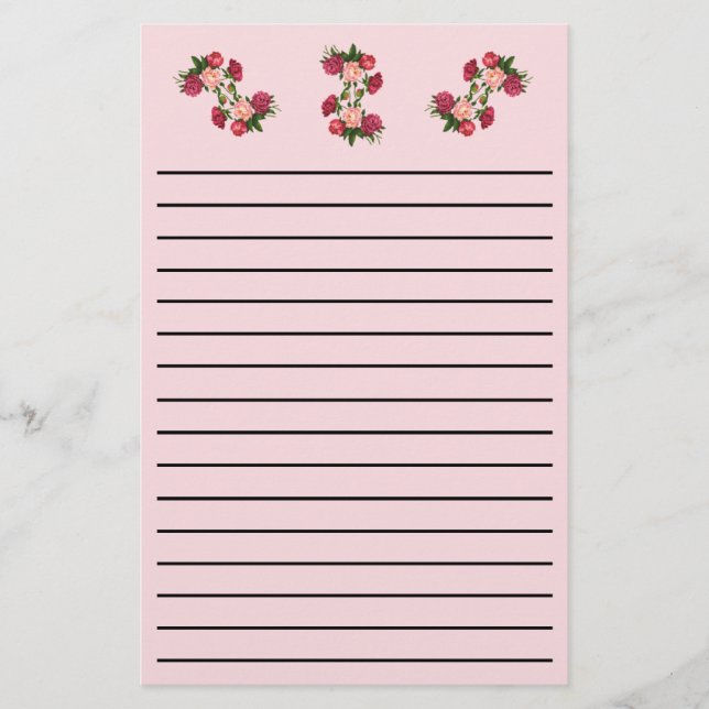 Rose dick Line Stationery Briefpapier (Vorderseite)
