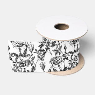 Rose, die das Satinband zeichnete