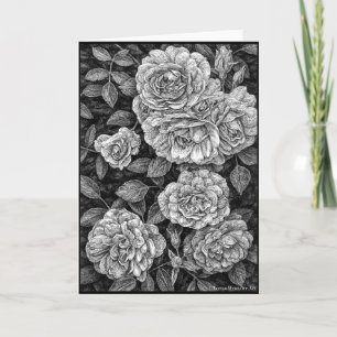 Rose, die die Grußkarte Gezeichnet haben Karte