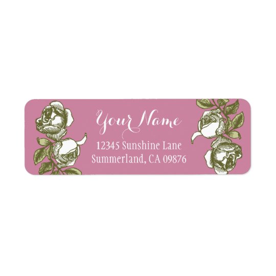 Rose, die weiße Goldrosa kundenspezifisches Kleiner Adressaufkleber