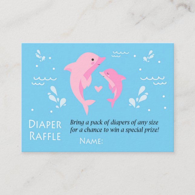 Rose Dolphin Diaper Raffles Tickets (Vorderseite)