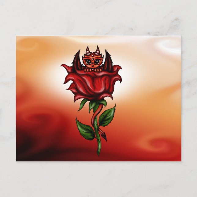 Rose Dragon Postkarte (Vorderseite)