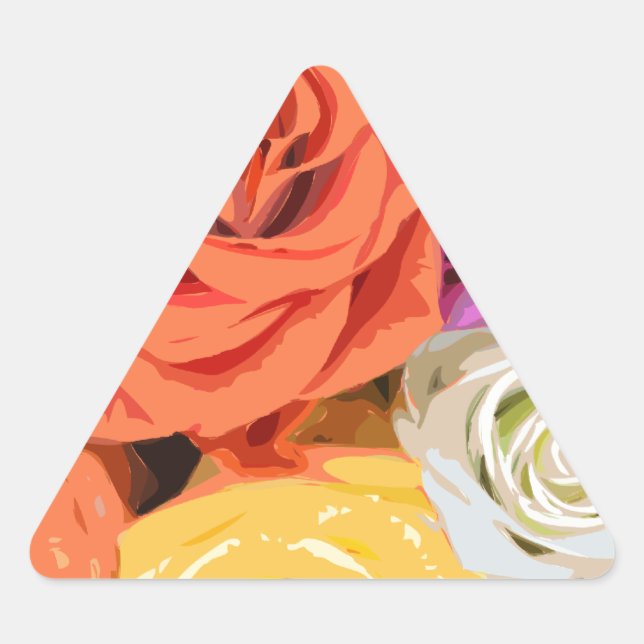 Rose Dreieckiger Aufkleber (Vorderseite)