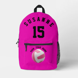 Rose Druck Nähen Beutel Volleyball Girls Fuchsia Bedruckter Rucksack