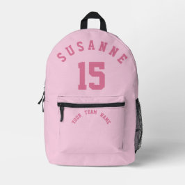 Rose Druck Nähen Beutel Volleyball Girls Pink Team Bedruckter Rucksack