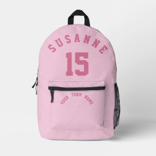 Rose Druck Nähen Beutel Volleyball Girls Pink Team Bedruckter Rucksack