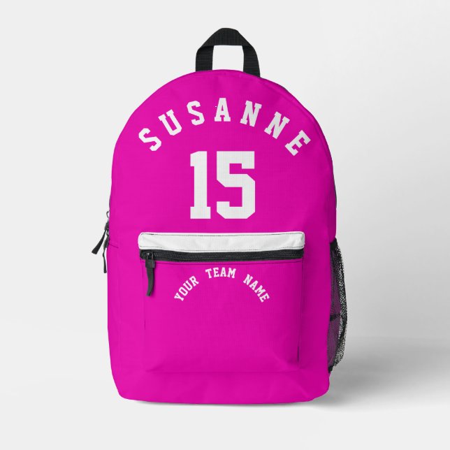 Rose Druck Nähen Fußballsport Mädchen rosa Bedruckter Rucksack (Vorderseite)
