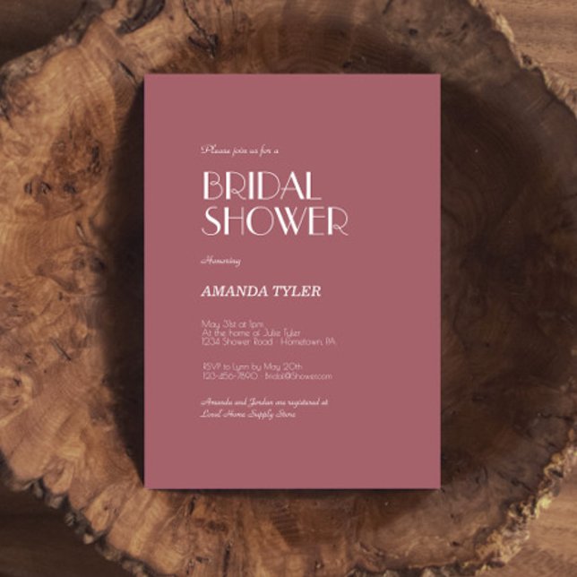 Rose | Dunkle Rose Hochzeitsfeier Brautparty Einladung (Von Creator hochgeladen)