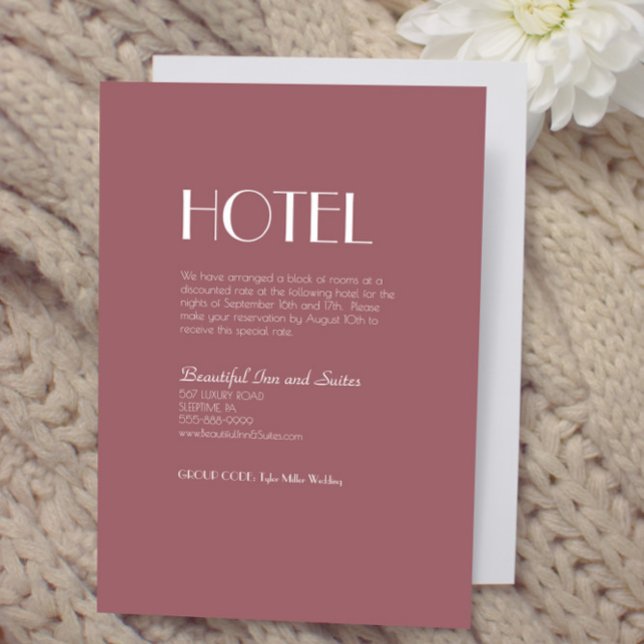 Rose | Dunkle Rose Hochzeitsunterkunft Begleitkarte (Von Creator hochgeladen)