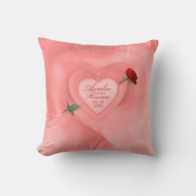 Rose durch das Herzklopfen Kissen (Vorderseite)