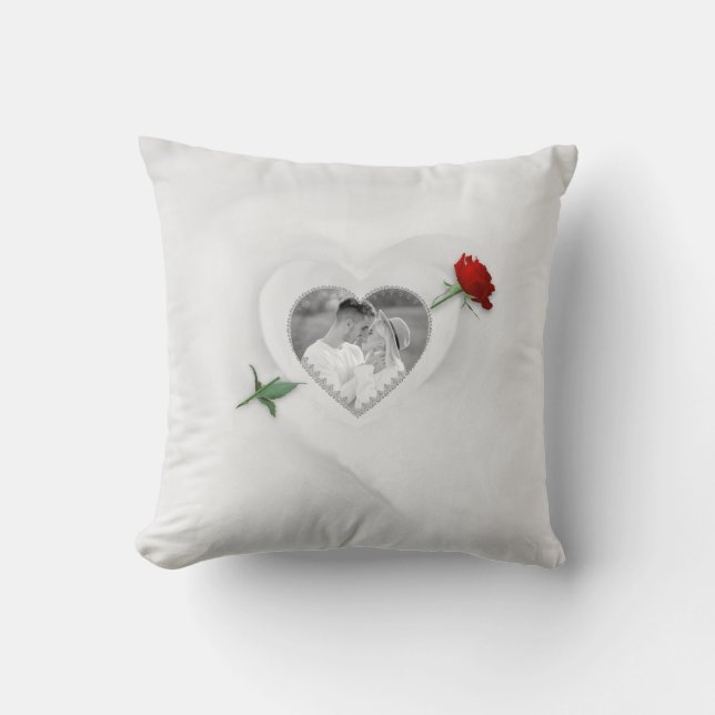Rose durch das Herzklopfen Kissen (Vorderseite)