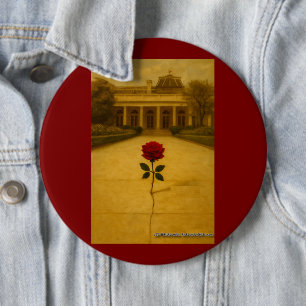 Rose durch den Riss: Rückseite des Weißen Hauses Button