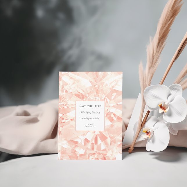 Rose Edelstein Save the Date blush Postkarte (Von Creator hochgeladen)