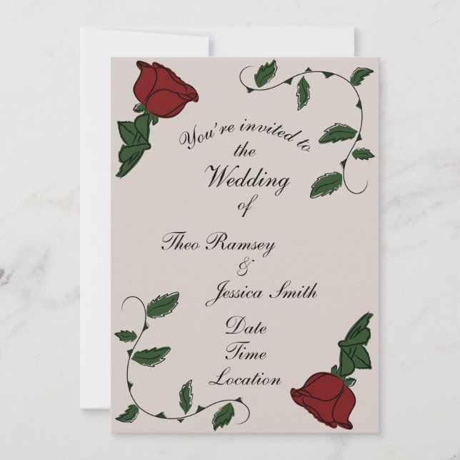 Rose Einladung (Vorderseite)