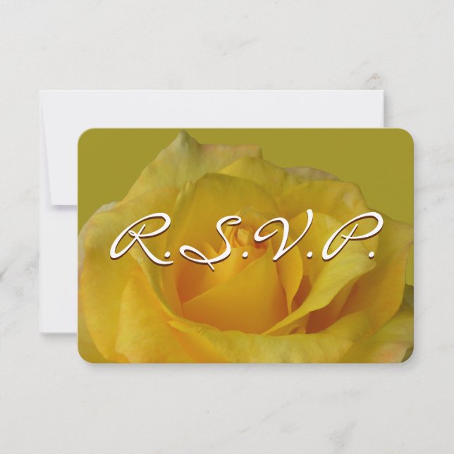 Rose Einladung Personalisiert Gelbe Rose RSVP-Kart (Vorderseite)