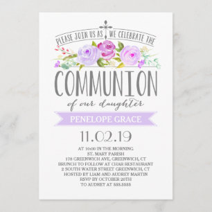 Rose  Einladung von Mädchen  Lila