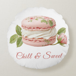 Rose Eis-Sandwich-Tag Aquarell Rundes Kissen