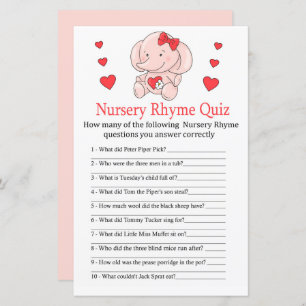 Rose Elefant Kinderzimmer Rhyme Quiz Kinderduschen