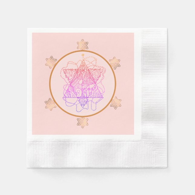 Rose Elegantes jüdisches Star Paper Napkins Serviette (Vorderseite)