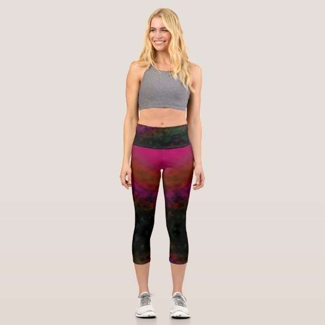 Rose Ember Fade Capri Leggings (Vorderseite)