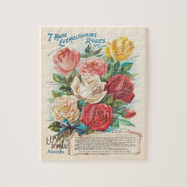 Rose Ephemera Vintag Retro-Geschenk Puzzle (Vertikal)