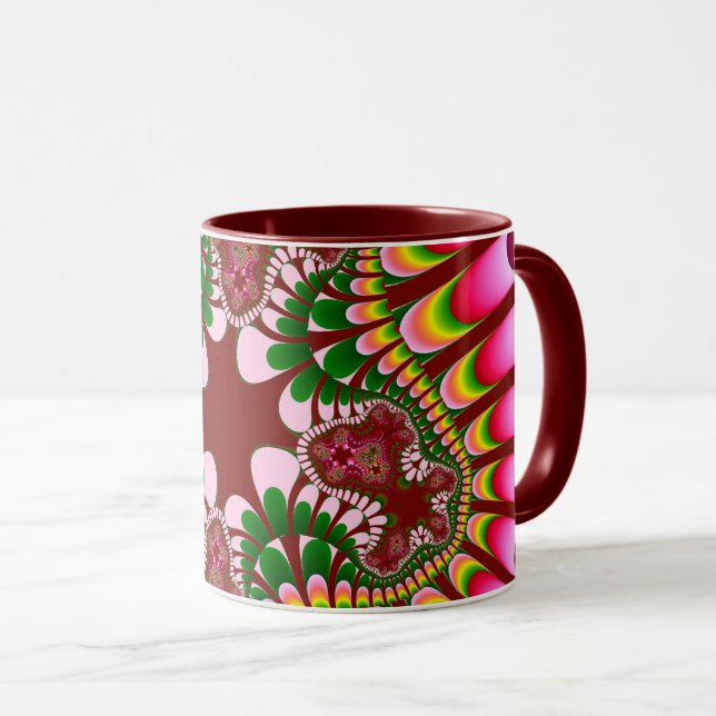 Rose Erdbeere Blume Tasse (VorderseiteRechts)