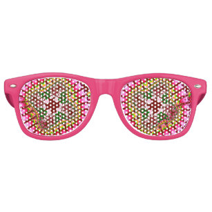 Sonnenbrille Erdbeere Damen Retro Erdbeer Brille freches Früchtchen Partybrille 