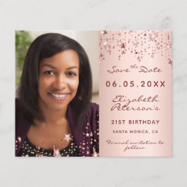 Rose erröten Foto Save the Date Flyer