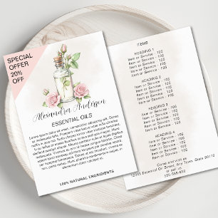 Rose Essenzielle Öle Farbflasche Flyer